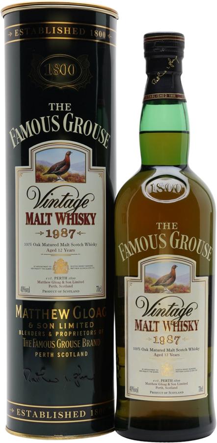 Famous Grouse 1987 Vintage Malt Whisky